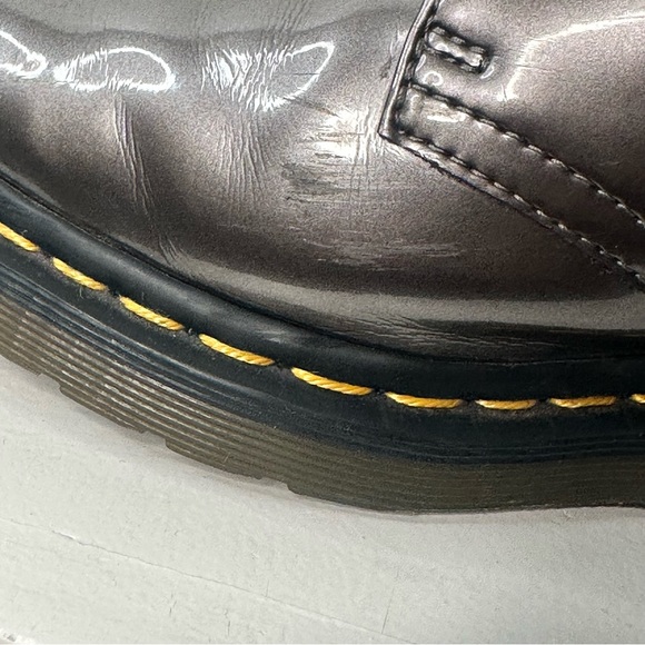 🔴 SOLD Doc Dr Martens Air Wair Shoes Patent Shiny  Leather Oxford 10084 Bronzed - Picture 8 of 9